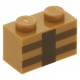LEGO kocka 1x2 Minecraft mintával, középsötét testszínű (19178)